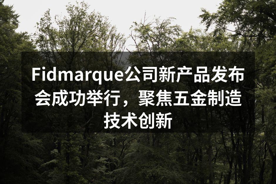 Fidmarque公司新产品发布会成功举行,聚焦五金制造技术创新